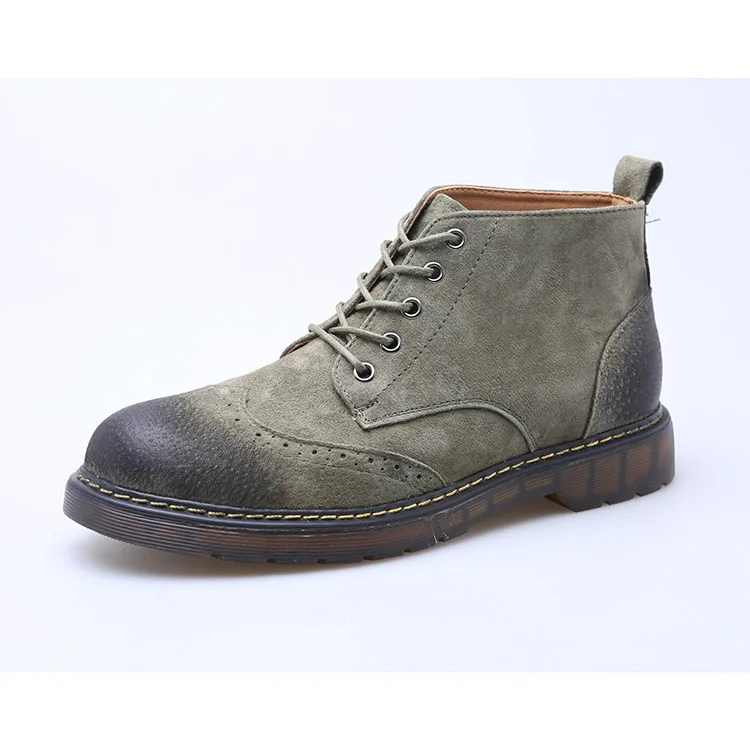 

Retro Fashion Leisure Men Motorcycle Boots Ankle Round Toe Low Lace up Martin Boots Spring Autumm Solid Outdoor Working Shoes