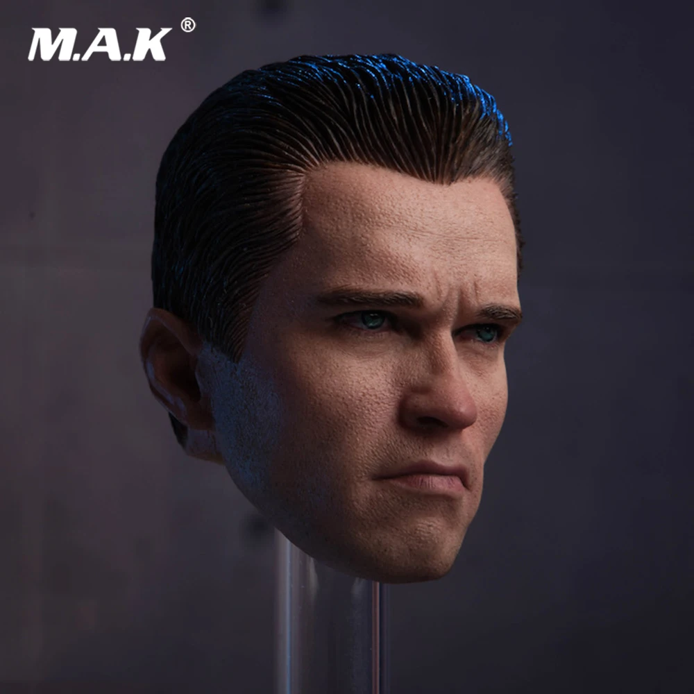 

1/6 Scale Male Soldier Head Carved Accessory Terminator 2 T800 Arnold Head Sculpt Model for 12'' Action Figure Body