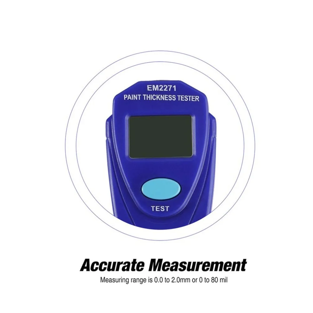 EM2271 мини покрытия цифровой живописи Толщина метр тестер Мини ЖК-дисплей автомобильной удержания данных покрытия автомобиля Толщина датчик