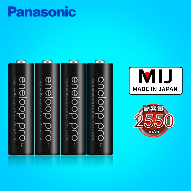 Billig Panasonic Eneloop Original 2550mAh Batterien 4 teile los 1,2 V NI MH Kamera Taschenlampe XBOX Spielzeug AA Pre Aufgeladenen batterie