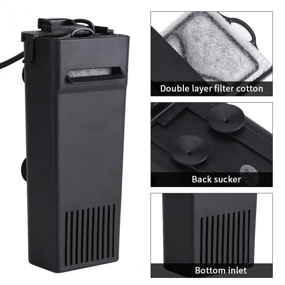 Aquarium Internal Filter Low Water Level Circulatory Canister Filters for Fish Turtle Tank