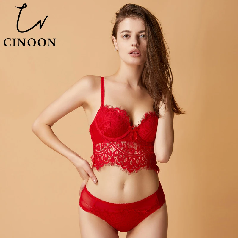 CINOON 2018 Fashion Sexy Intimate Underwear charming lace bra set push up bra and panty set comfortable Underwear women Lingerie
