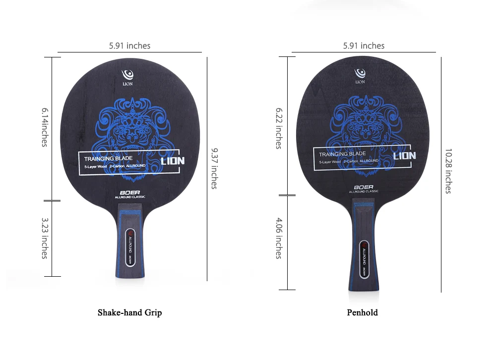 BOER Outdoor Lion Pattern Table Tennis Ping Pong Racket Training Blade