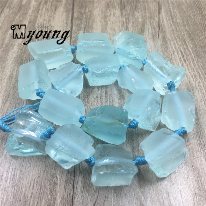 Large Raw Natural Blue-Topazs Nugget Loose Beads,Gems Stone Blue Clear Crystal Quartz Druzy Beads For DIY Jewelry MY1971
