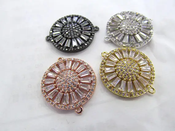 

AA+ 12pcs Black Diamond Crystal Eyes Micro Crystal Pave Diamond spacer beads Jewelry Focal Round Disc Evil Jewelry beads 22mm