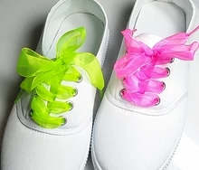 Fashion Princess Shoe laces Strings Multi Color Ribbon Shoe Laces Chiffon Shoelaces Adult & Child Sizes for sneaker