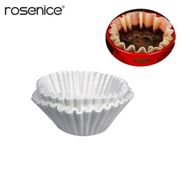 Cheap 25cm 500 Sheets American Commercial Coffee Filter Paper Basket Coffee Filters Coffeeware Coffee Filters (White)
