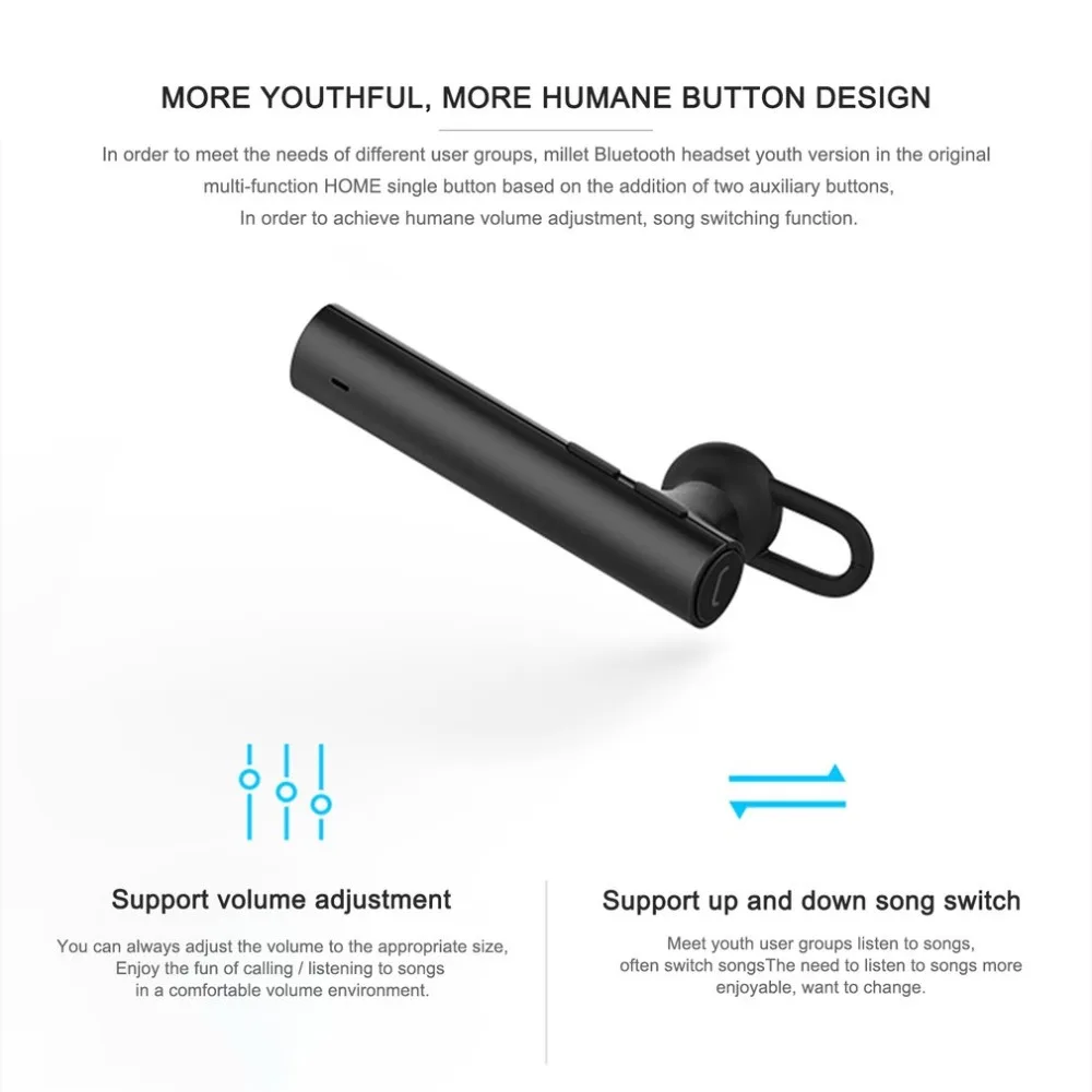 Xiaomi Youth& Global Vesion Bluetooth 4,1 наушники беспроводные гарнитуры для сотовых телефонов Встроенный микрофон Handfree наушники длительного ожидания