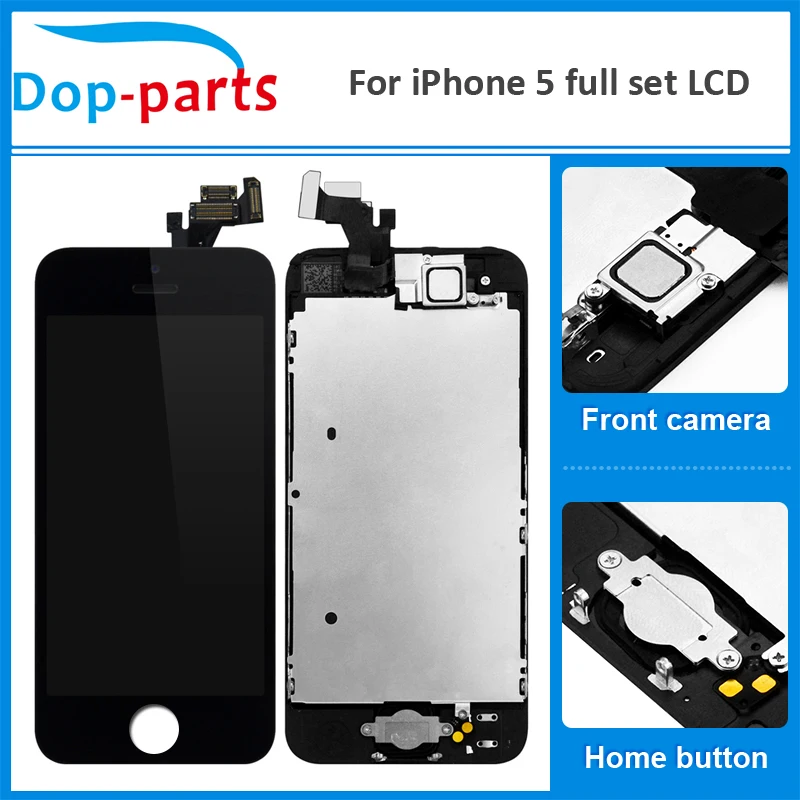 Заводская цена полный набор LCD для iPhone 5 5C 5S ЖК дисплей кнопка домой + фронтальная