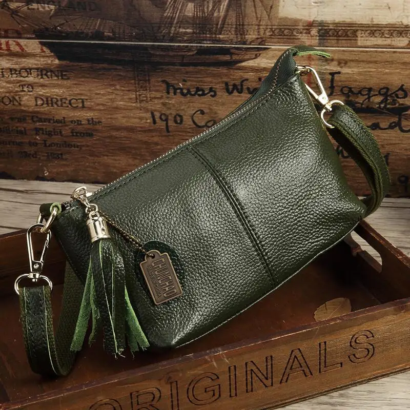 Горячая Распродажа популярная модная брендовая дизайнерская сумка из натуральной кожи, женские сумки-мессенджеры из воловьей кожи, женские сумки через плечо - Цвет: Зеленый