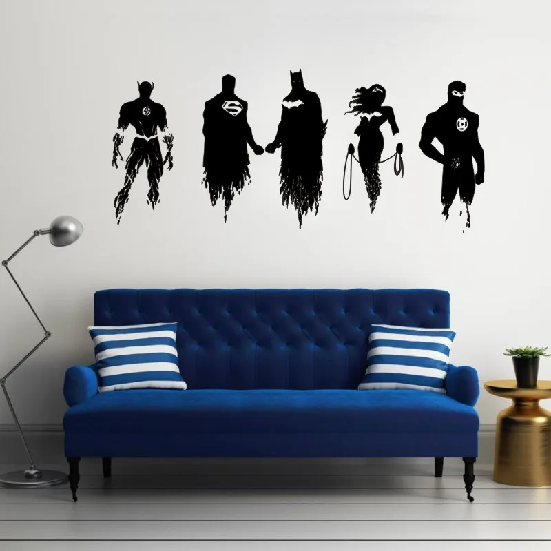 Us 16 21 26 Off Wand Aufkleber Vinyl Aufkleber Dc Super Hero Justice League Batman Wonder Frau Superman Aquaman Cyborg Fur Kinder Zimmer Dekor Ww