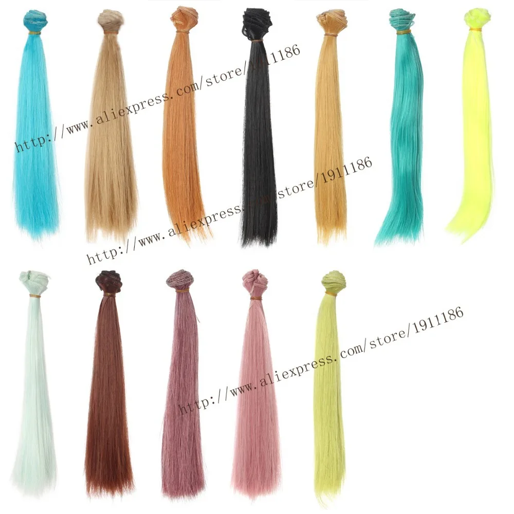 25cm 100cm Doll Wigs hair BJD SD doll hair DIY High temperature Wire Many colors Straight