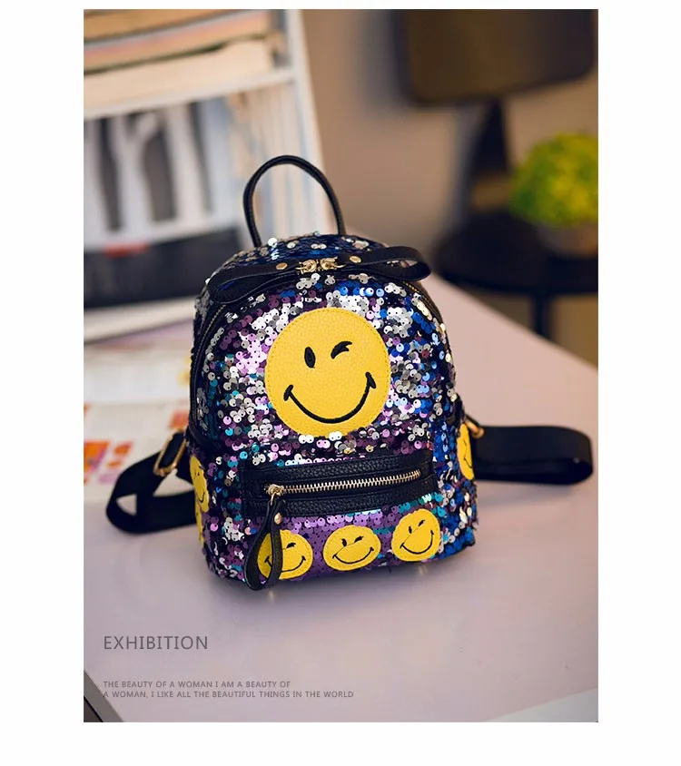 Emoji Grande Mochila Mochila Escolar Bolsa de cara sonriente /"Nuevo