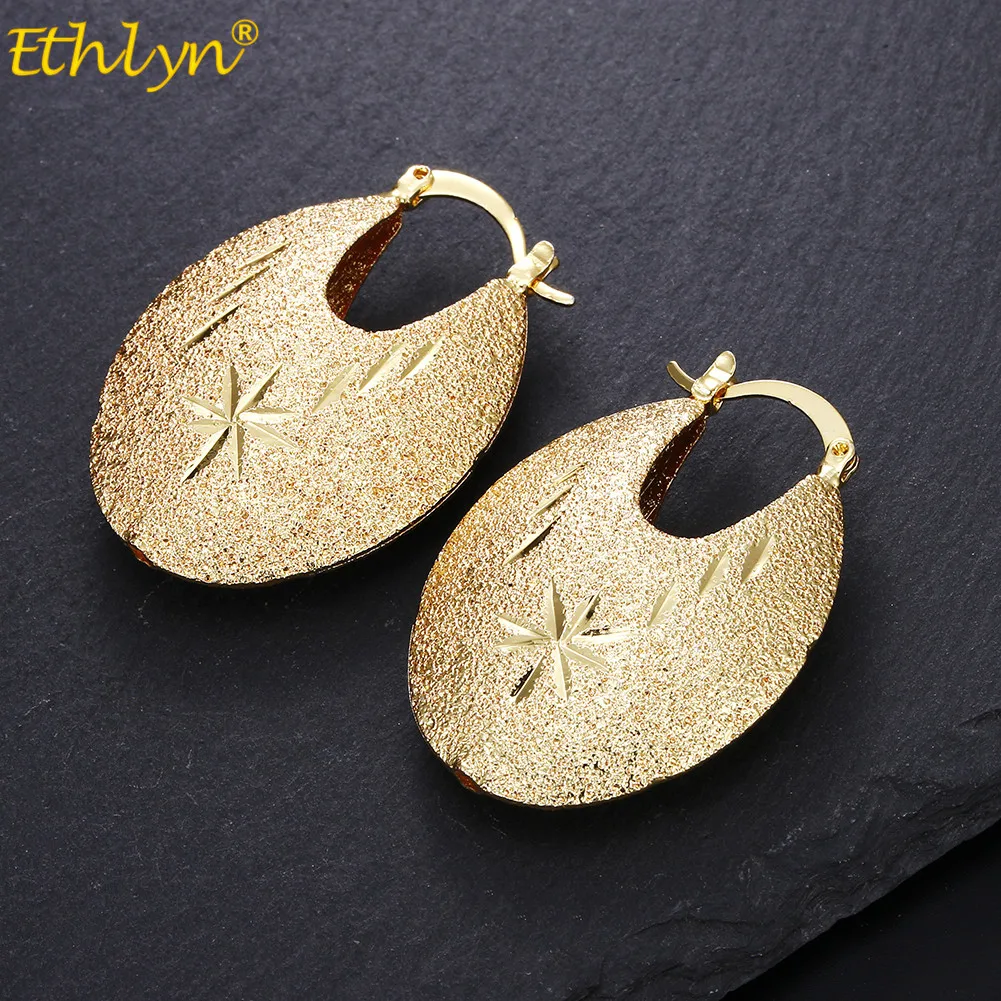 Ethlyn Senegal серьги для женщин/девочек золотые ювелирные изделия оптом модные африканские арабские украшения серьги Ближний Восток подарок ювелирные изделия E175