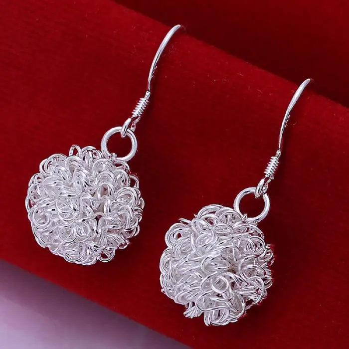 

Silver color creative personality minimalist fashion Rose earrings Simple flower shape earrings E066