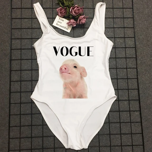 Gympanda Vogue Pig women Swimwear 2019 Women One Piece Swimsuit funny