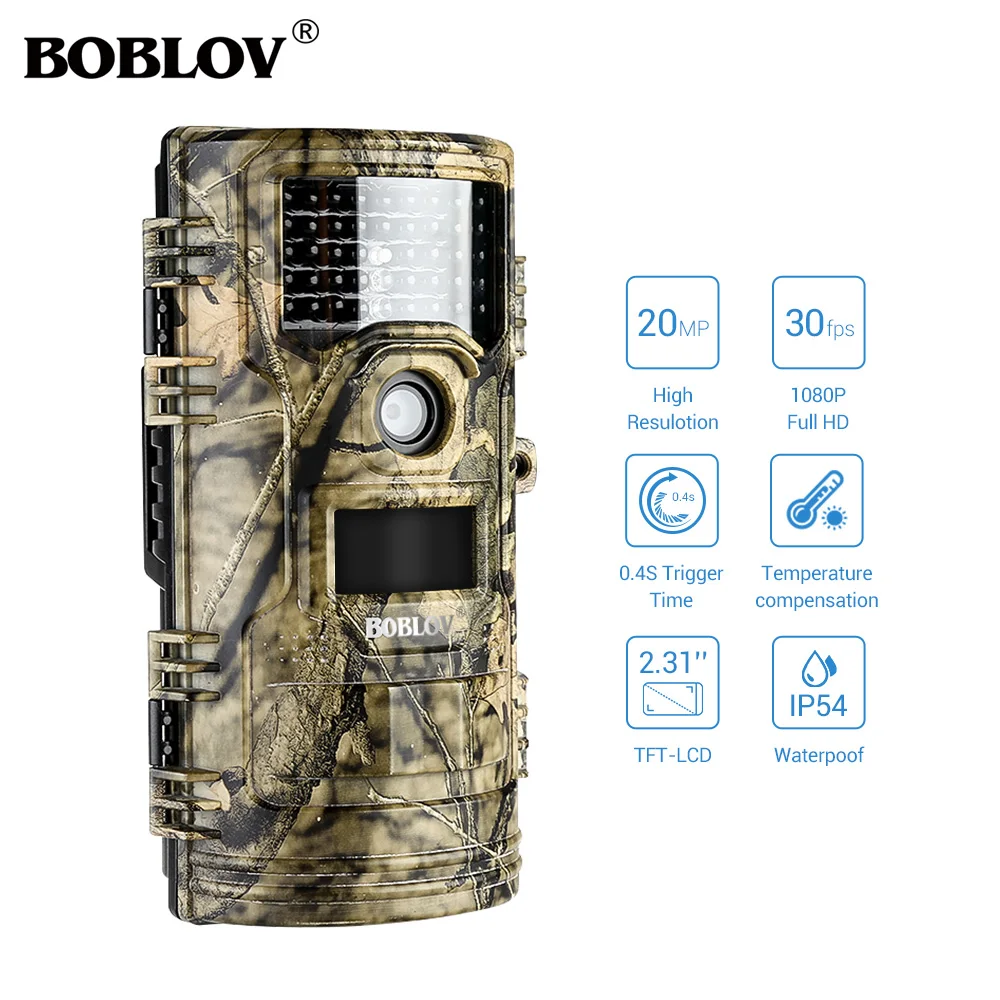 

BOBLOV CT006 Photo Traps Hunting Camera 20MP 1080p Trail camera 0.4s Trigger Video Wildlife hunt camera photo trap fototrappola