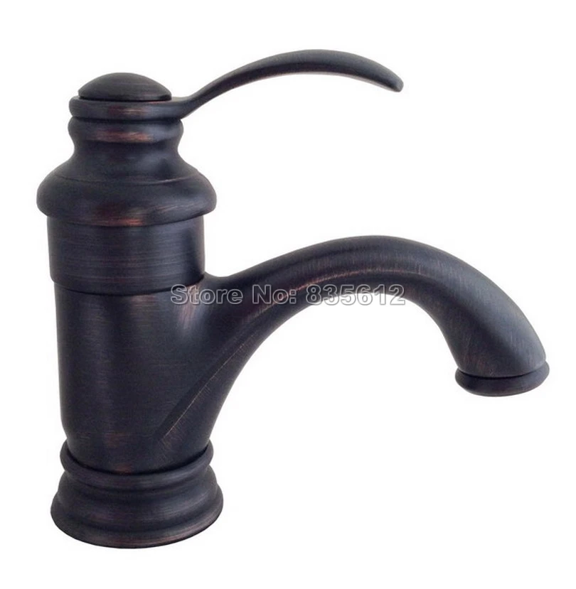 Oil Rubbed Bronze Bath Lavatory Single Handle Vessel Sink Mixer Tap Deck Mounted