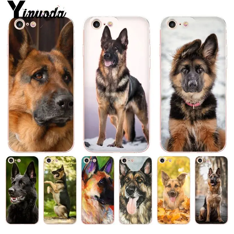 

Yinuoda German Shepherd Dog Coque Shell Phone Case for iPhone 8 7 6 6S Plus X 5 5S XS XR XS XR11 11pro 11promax