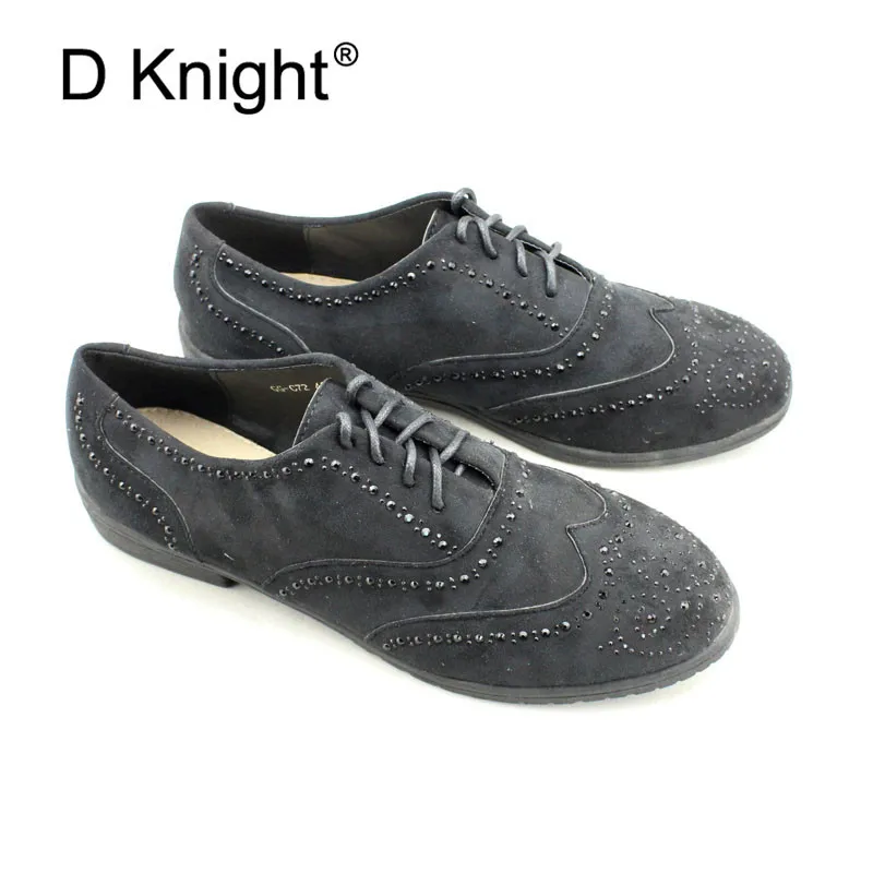 2018 Fashion Woman Spring Autumn Flat Oxford Shoes British Style Vintage Shoes Women Black Casual Retro Brogues Large Size 35-41 (10)