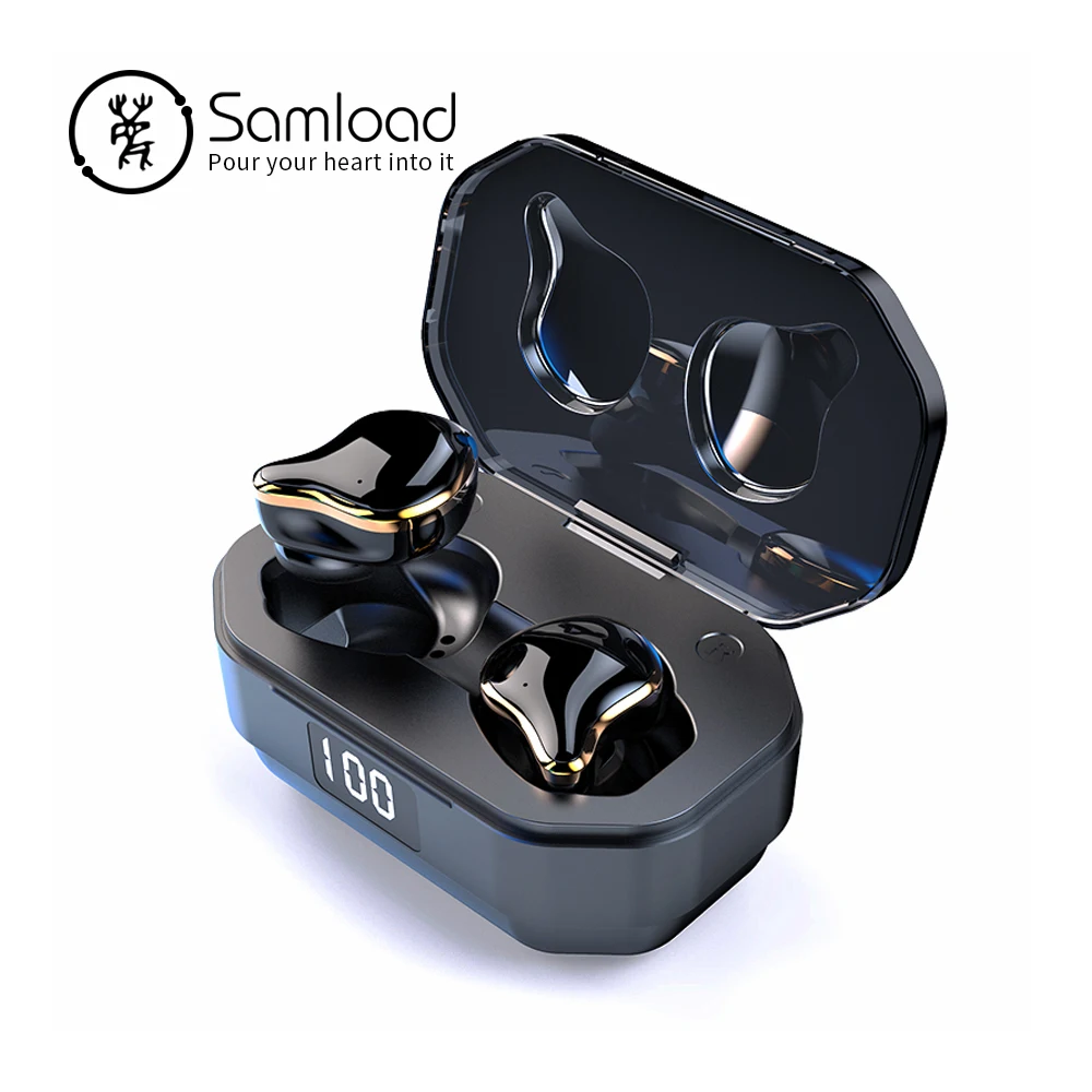 

Samload True Wireless Stereo Headphones Bluetooth 5.0 Headphones IPX 6 7 Earbuds with Digital Display Charger Box For iPhone 8 X