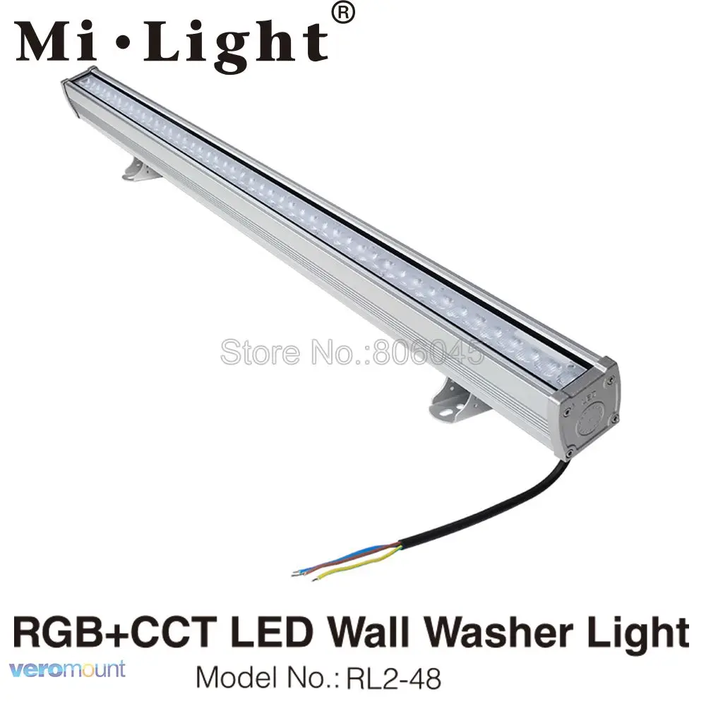 MiLight RL2-48 48W RGB+CCT LED Wall Washer Light IP66 Waterproof AC110V 220V Wireless 2.4G Remote& Smart Phone APP WiFi control