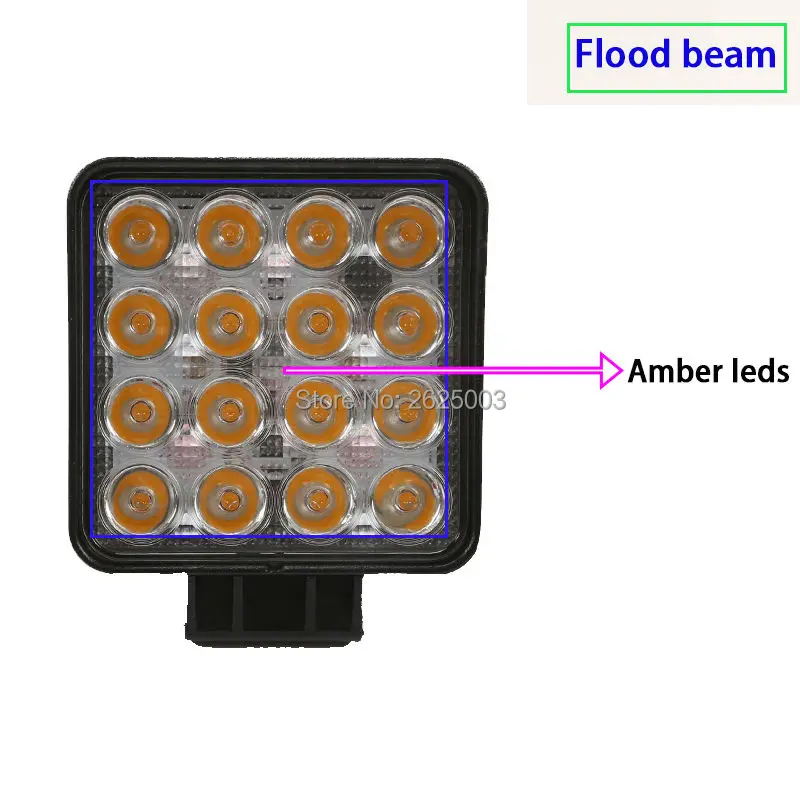 48w led work light led driving light amber yellow fog light 3