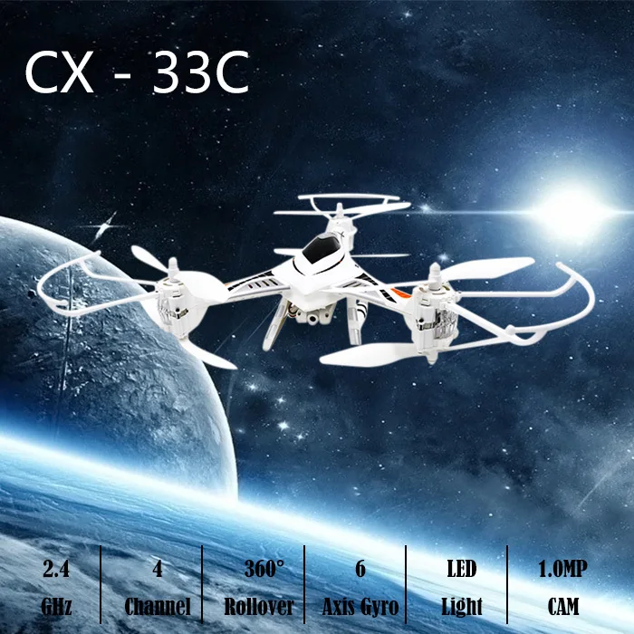

CHEERSON CX - 33C Drones with HD 1.0MP Camera High Hold Built-In 6 Axis Gyro Drone Dron Tricopter Film Photography Helicopter