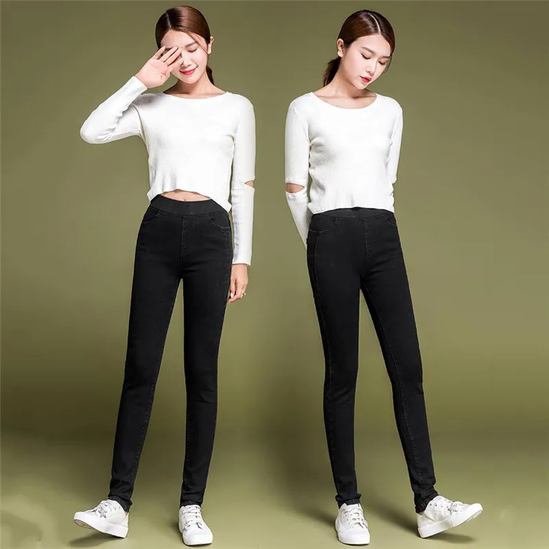 Jeans Women Light Blue Plus Size Elastic High Waist Jeans 19 New Spring Summer Korean Chic Pants Slim Long Jeans Feminina CX719 Jeans Women Light Blue Plus Size Elastic High Waist Jeans 19 New Spring Summer Korean Chic Pants Slim Long Jeans Feminina CX719