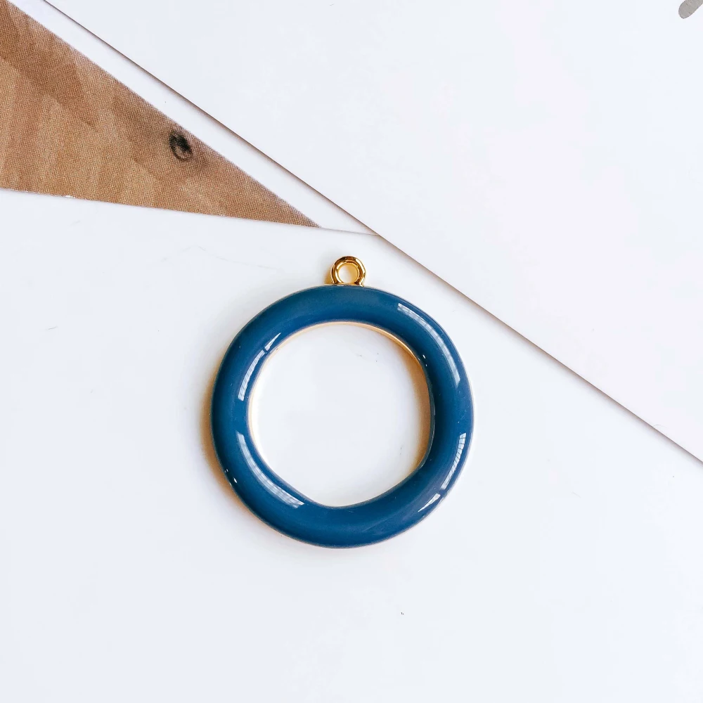 Серьги KC позолоченная круглая сплав кулон ожерелье серьги восхитительное Ювелирное Украшение материал "сделай сам" 6 шт - Цвет: 4