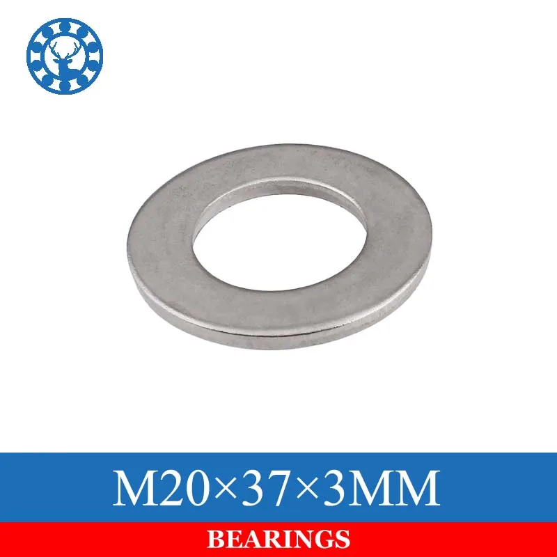 

10 шт. DIN125 ISO7089 M20X37X3MM 304 Шайба из нержавеющей стали