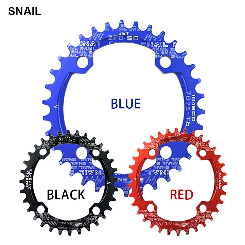 Улитка MTB овальная Звездочка 104BCD 32 T/34 T/36 T Chainwheel велосипед Сверхлегкий A7075 сплав горный велосипед коленчатый набор