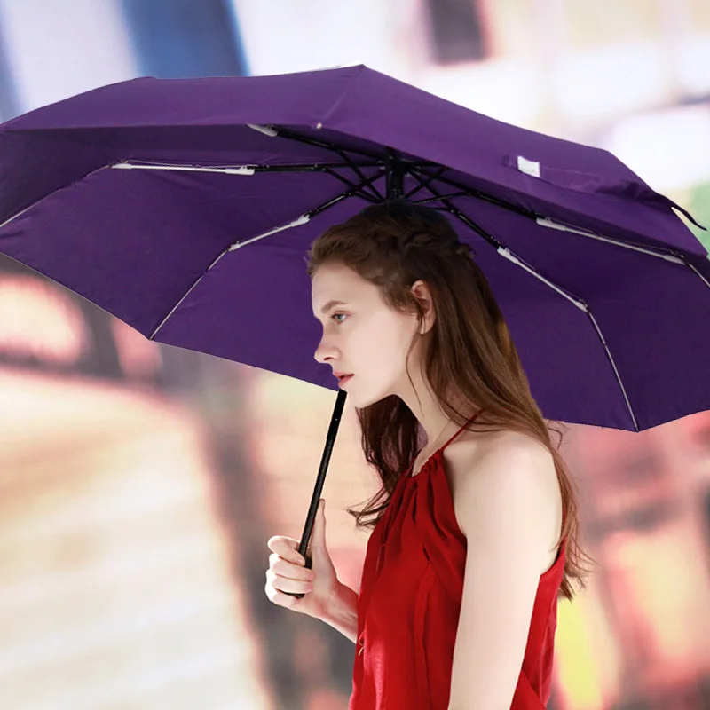 Ветрозащитный складной автоматический зонт от дождя для женщин и мужчин, роскошные большие ветрозащитные зонты для мужчин, дождевик с черным покрытием