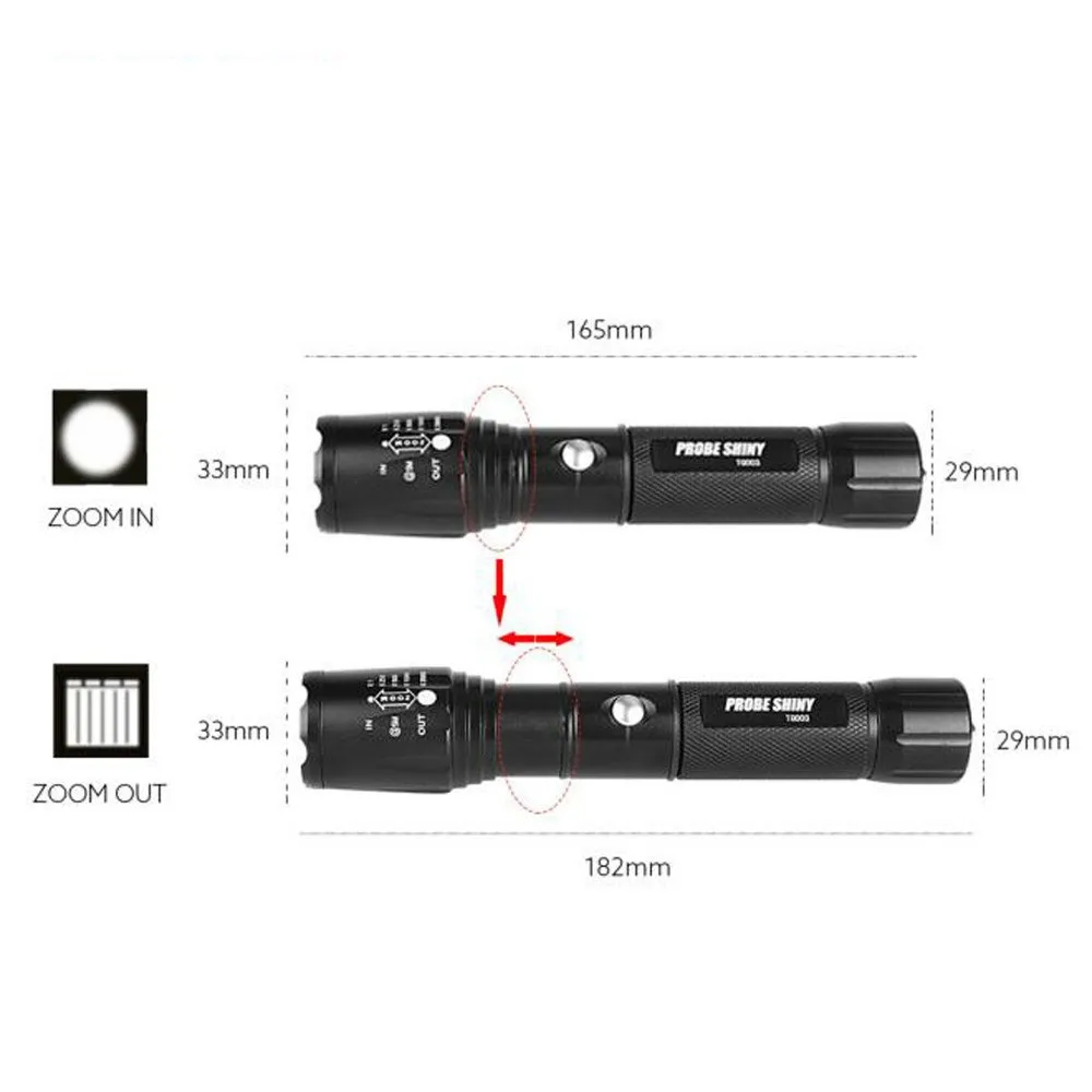 X800 Zoomable XML T6 светодиодный тактический светильник-вспышка ручной светильник для наружного кемпинга мощный светодиодный светильник-вспышка+ аккумулятор 18650+ зарядное устройство+ чехол