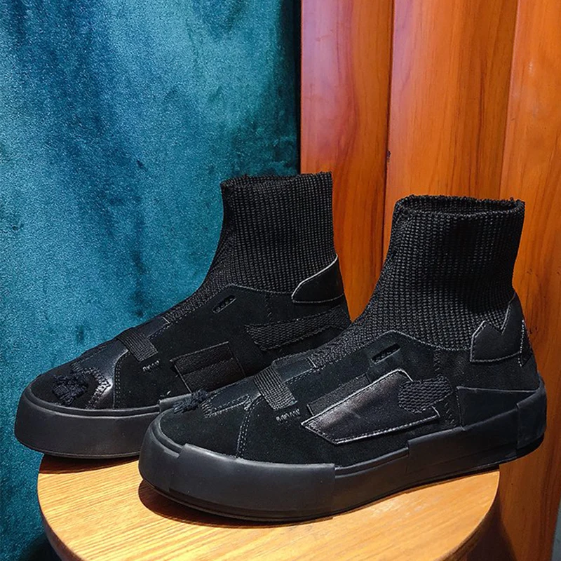 

SAILING LU New Ankle Boots Women Platform Shoes Slip-on Warm Flat Shoes Female PU Leather Creepers Ladies Mujer Shoe XWD6932