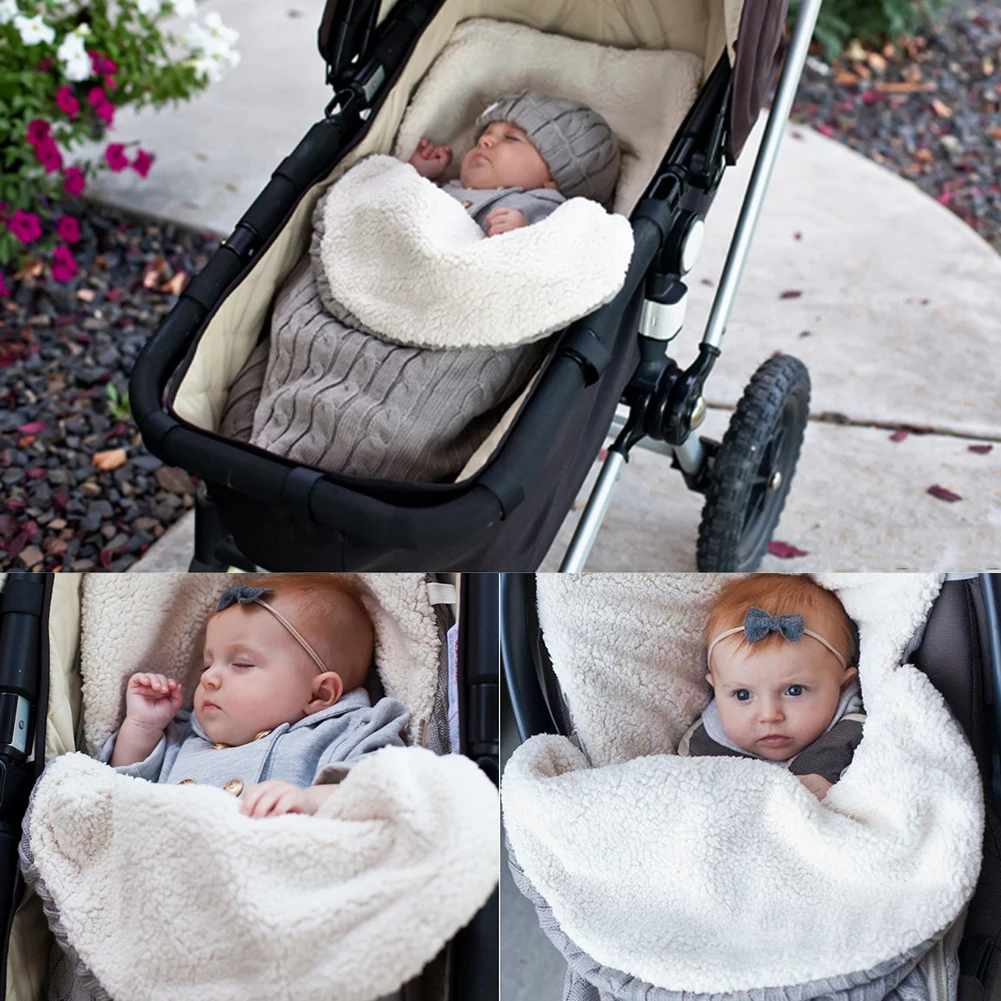 Детский спальный мешок s вязаный конверт для новорожденного ребенка пеленка для коляски спальный мешок зимний теплый мягкий спальный мешок
