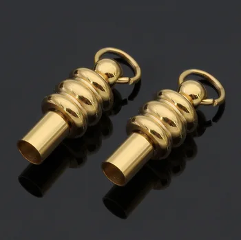 

2 PCs stainless steel spiral buckle gold leather rope buckle necklace bracelet connecting hole 3 mm