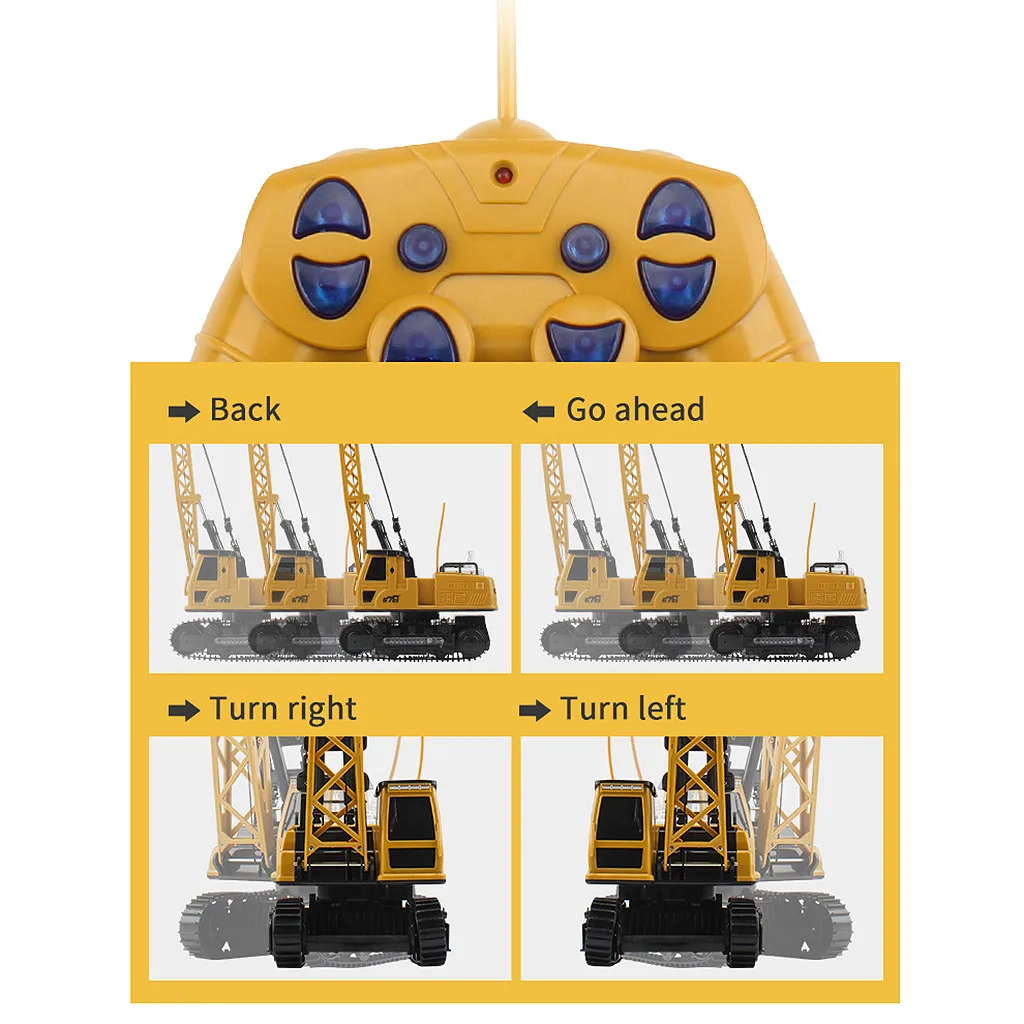 12-канальный кран с дистанционным управлением Цвет легкой музыкой гусеничный Инженерная машина Радиоуправляемая машина-конструктор игрушечный кран для подарки для детей