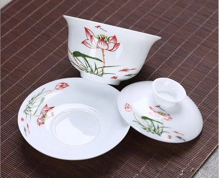 200 мл большая емкость китайский Tureen кунг-фу чайная чаша, Gongfu Gaiwan Чайник, керамический чайный сервиз