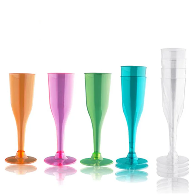 Disposable champagne plastic cup plastic goblet cup 3 sticks 130 mlin Tumblers from Home