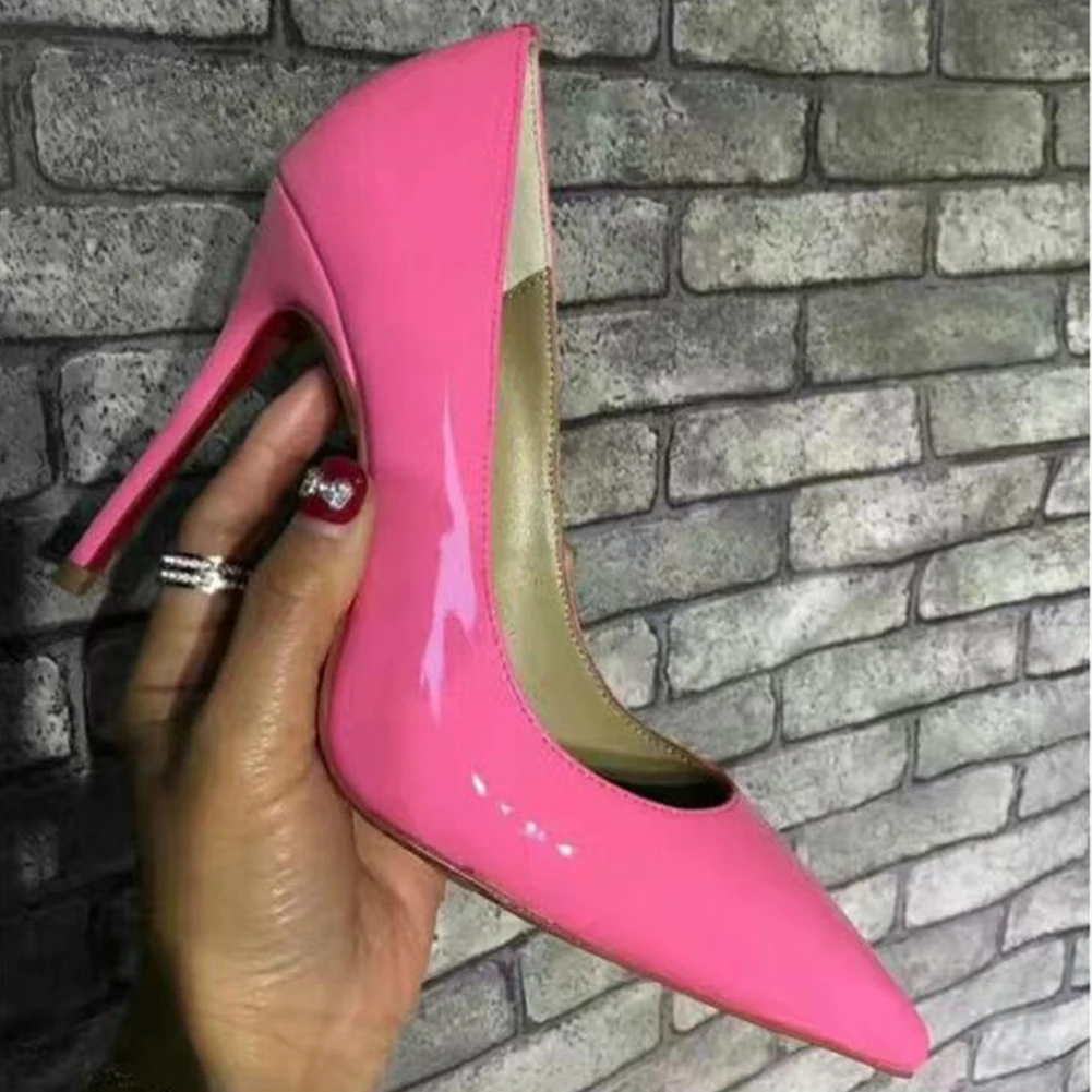 

Brand Design Sexy Wedding Big Size Party Patent Leather Women Shoes Pointed Toe High Heels Shoes Woman Pumps Thin Heel Stiletto