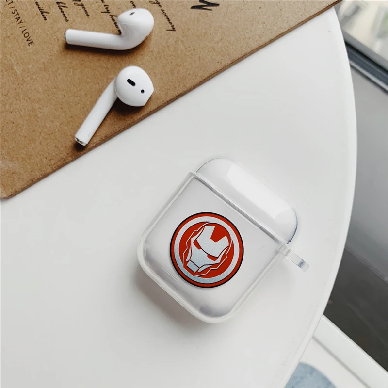 Беспроводная bluetooth-гарнитура с человеком-пауком для Airpods 2 1, Железный человек, мягкий ТПУ защитный чехол Quake marvel для хранения, coque чехол