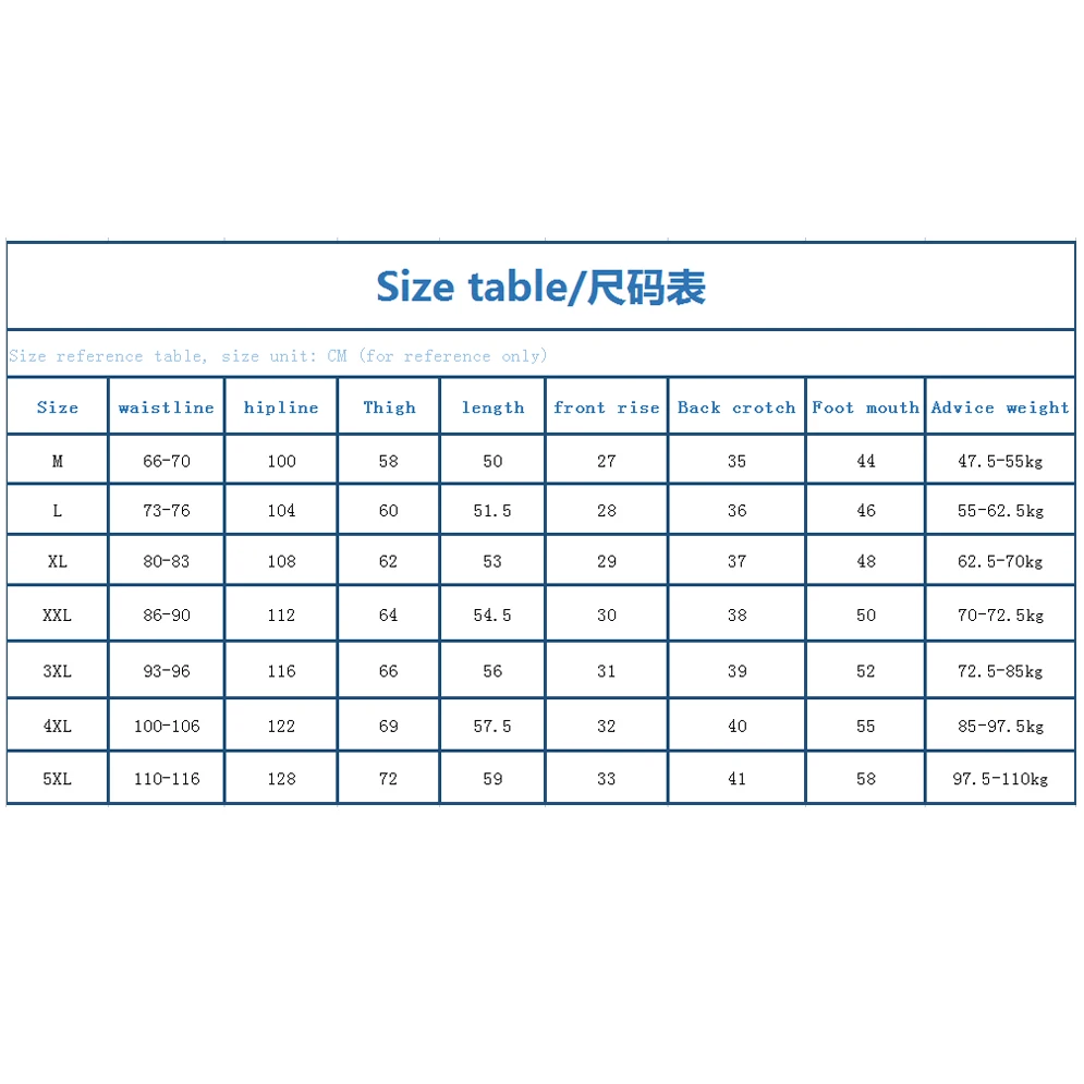 size table