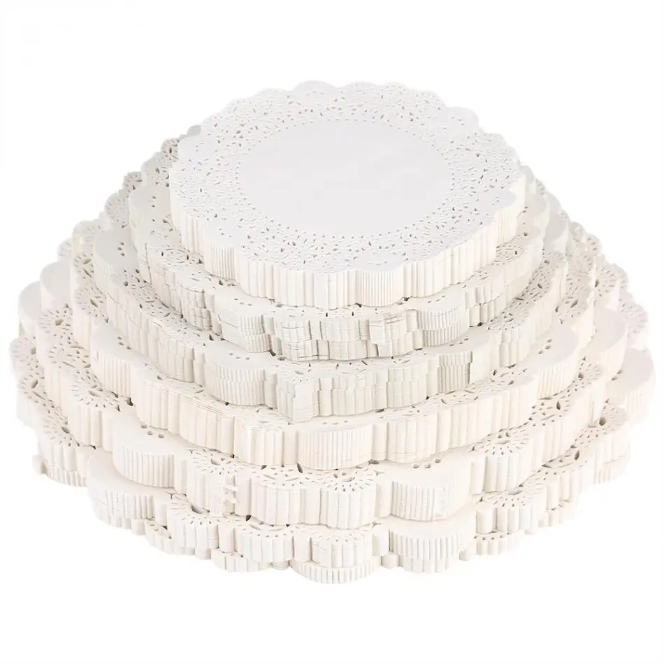 180 шт. бумага кружево Doilies выдолбленные декоративные бумажные салфетки коврик для