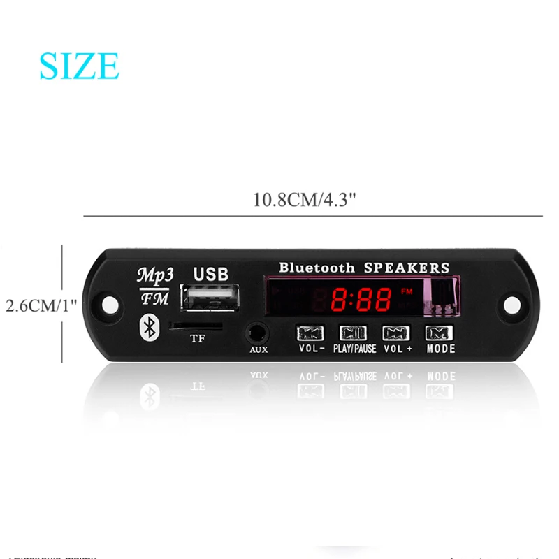 Onever draadloze bluetooth fm zender carkit speler 12 В mp3 wma декодер доска аудио модуль usb tf авто