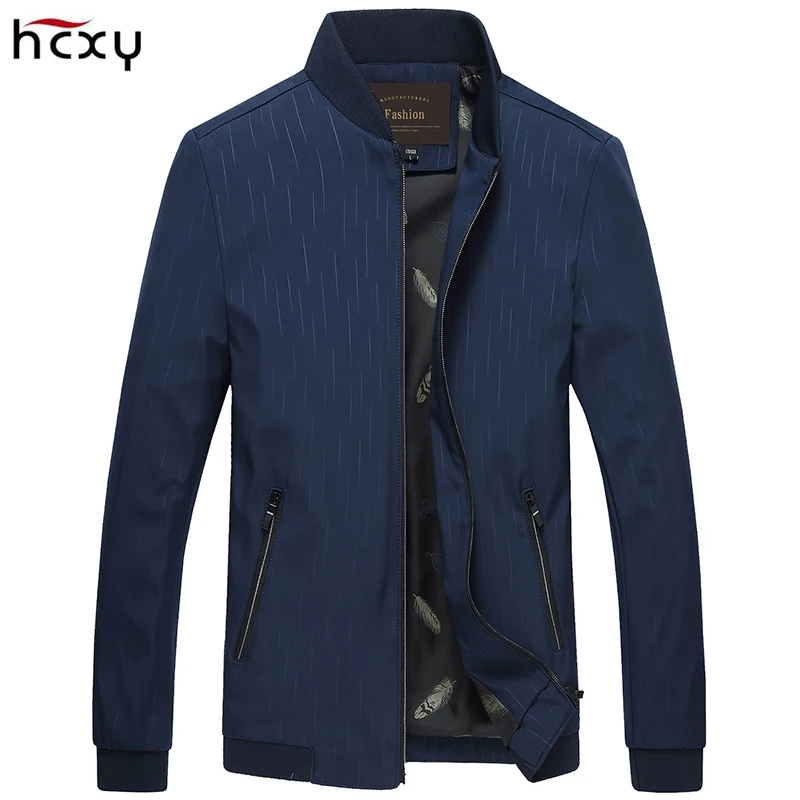 

HCXY2017Men's Spring AutumnJackets Thin Solid Fashion jacket Coats Men Casual Slim Stand Collar Bomber Jackets Male Overcoat