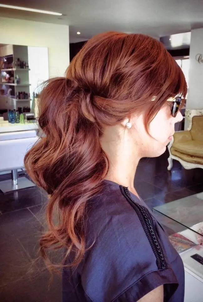 Clip In 99j Purple Read Loose Wave Human Hair Drawstring Ponytail
