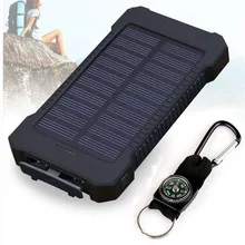 Солнечная Энергия Банк Dual USB Power Bank 20000 мАч Водонепроницаемый Powerbank Bateria Внешний Портативный Солнечные Панели со СВЕТОДИОДНОЙ Подсветкой