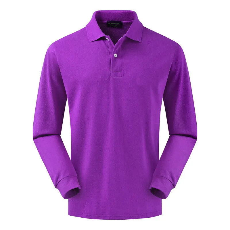 High quality 100% cotton spring and autumn 2018 new men's business casual long sleeve POLO shirt large size