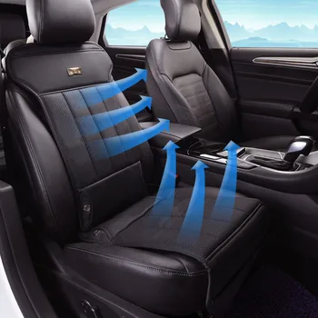 

summer air conditioning seat 4 fan leather Front Seat Cushion Single Fit Seat Covers, Car Seat Cover For All Sedan 12V